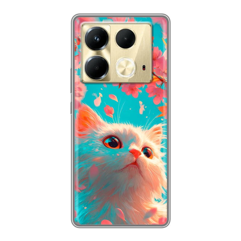 Силиконовый чехол на Infinix Note 40 4G с принтом Красивый кот Силиконовый чехол на Infinix Note 40 4G с принтом Красивый кот