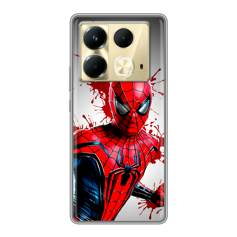Силиконовый чехол на Infinix Note 40 4G с принтом Spiderman Человек паук Силиконовый чехол на Infinix Note 40 4G с принтом Spiderman Человек паук