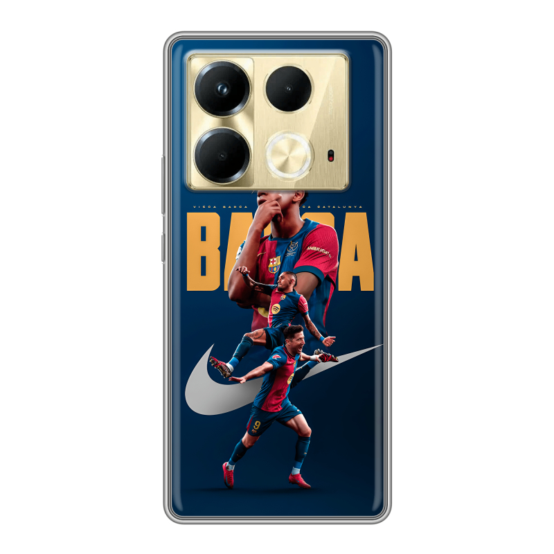 Силиконовый чехол на Infinix Note 40 4G с принтом Барселона Barca Yamal Силиконовый чехол на Infinix Note 40 4G с принтом Барселона Barca Yamal