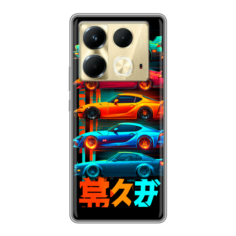 Силиконовый чехол на Infinix Note 40 4G с принтом машины тачки Силиконовый чехол на Infinix Note 40 4G с принтом машины тачки