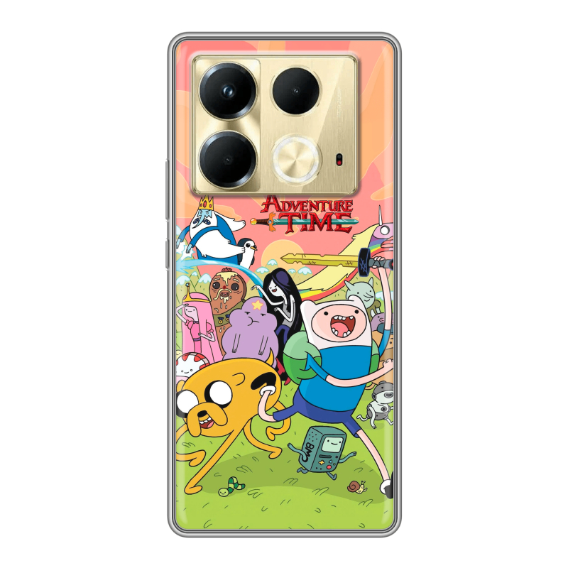 Силиконовый чехол на Infinix Note 40 4G с принтом Adventure time Время приключений Силиконовый чехол на Infinix Note 40 4G с принтом Adventure time Время приключений