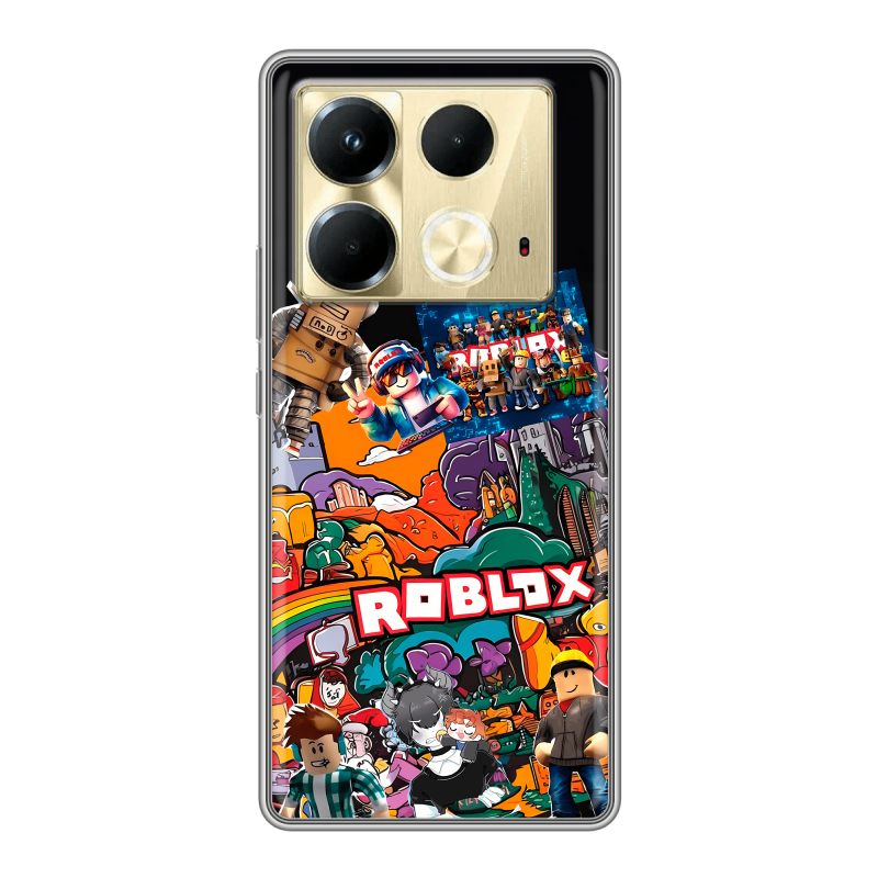 Силиконовый чехол на Infinix Note 40 4G с принтом Roblox Роблокс Силиконовый чехол на Infinix Note 40 4G с принтом Roblox Роблокс