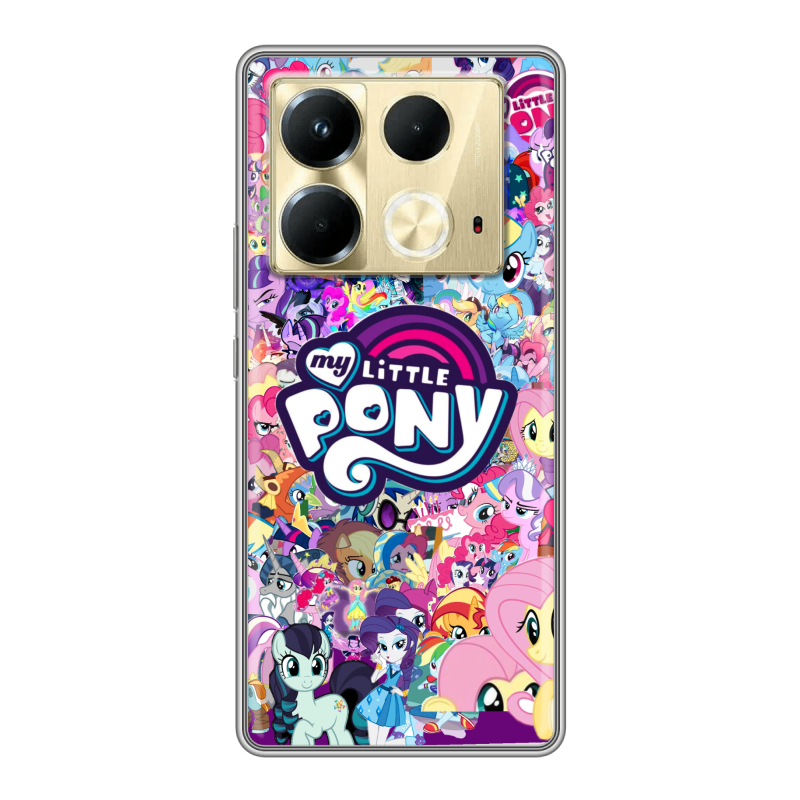 Силиконовый чехол на Infinix Note 40 4G с принтом My little pony Дружба чудо Силиконовый чехол на Infinix Note 40 4G с принтом My little pony Дружба чудо