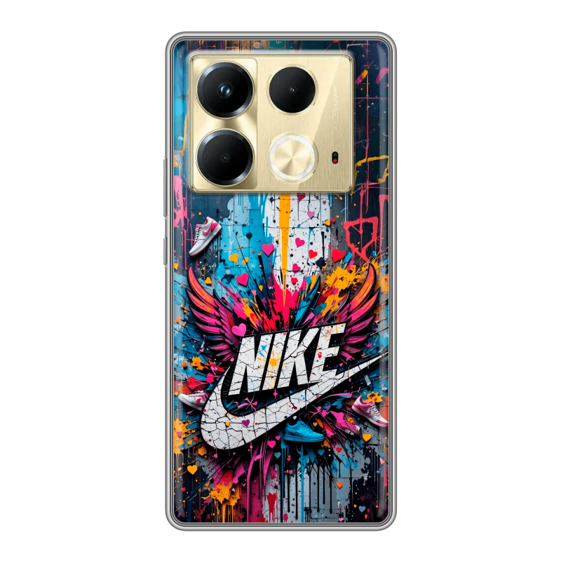 Силиконовый чехол на Infinix Note 40 4G с принтом Nike Найк Силиконовый чехол на Infinix Note 40 4G с принтом Nike Найк