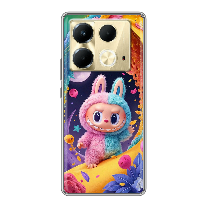 Силиконовый чехол на Infinix Note 40 4G с принтом Labubu Лабубу Силиконовый чехол на Infinix Note 40 4G с принтом Labubu Лабубу