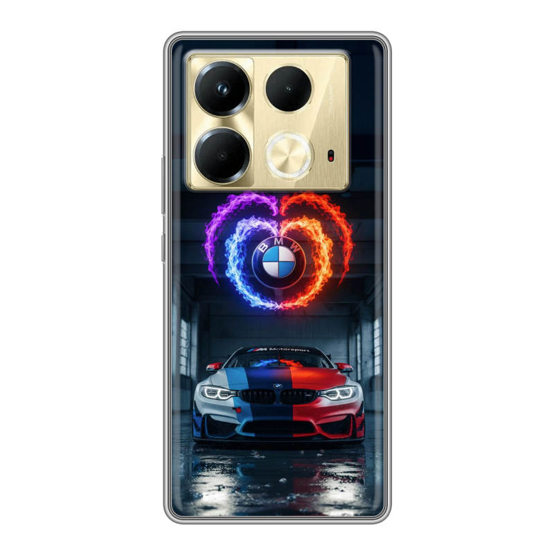 Силиконовый чехол на Infinix Note 40 4G с принтом BMW БМВ Силиконовый чехол на Infinix Note 40 4G с принтом BMW БМВ