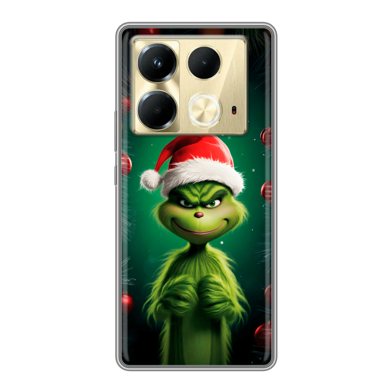 Силиконовый чехол на Infinix Note 40 4G с принтом Гринч Новый год Рождество Силиконовый чехол на Infinix Note 40 4G с принтом Гринч Новый год Рождество