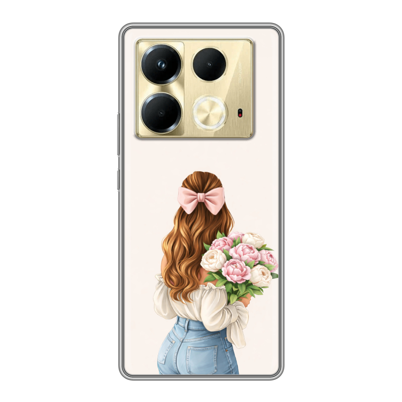 Силиконовый чехол на Infinix Note 40 4G с принтом женский Силиконовый чехол на Infinix Note 40 4G с принтом женский