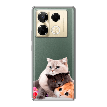 Силиконовый чехол на Infinix Note 40 Pro 4G с принтом Кошки Силиконовый чехол на Infinix Note 40 Pro 4G с принтом Кошки