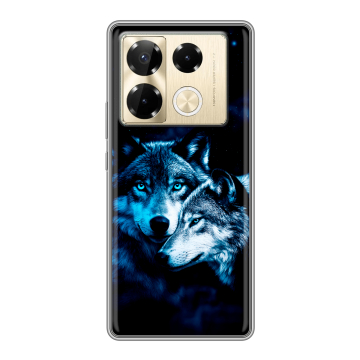 Силиконовый чехол на Infinix Note 40 Pro 4G с принтом Волки Силиконовый чехол на Infinix Note 40 Pro 4G с принтом Волки