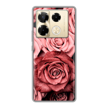 Силиконовый чехол на Infinix Note 40 Pro 4G с принтом Цветы розы Силиконовый чехол на Infinix Note 40 Pro 4G с принтом Цветы розы
