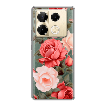 Силиконовый чехол на Infinix Note 40 Pro 4G с принтом Розы