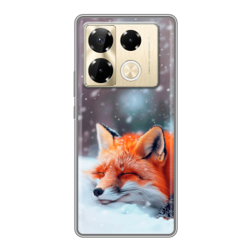 Силиконовый чехол на Infinix Note 40 Pro 4G с принтом лиса