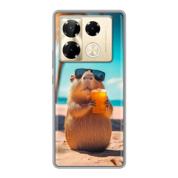 Силиконовый чехол на Infinix Note 40 Pro 4G с принтом Капибара Силиконовый чехол на Infinix Note 40 Pro 4G с принтом Капибара