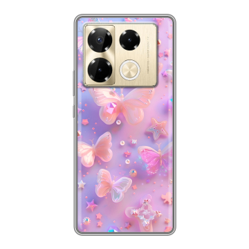 Силиконовый чехол на Infinix Note 40 Pro 4G с принтом Бабочки Силиконовый чехол на Infinix Note 40 Pro 4G с принтом Бабочки