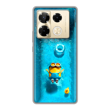 Силиконовый чехол на Infinix Note 40 Pro 4G с принтом Миньоны Силиконовый чехол на Infinix Note 40 Pro 4G с принтом Миньоны