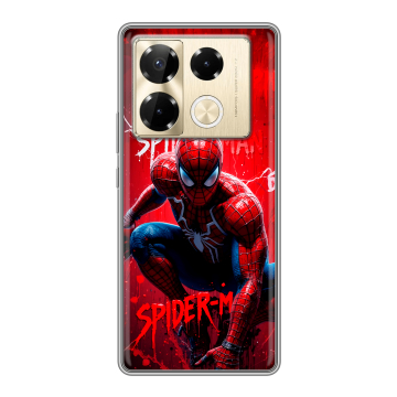 Силиконовый чехол на Infinix Note 40 Pro 4G с принтом Spiderman Человек паук Силиконовый чехол на Infinix Note 40 Pro 4G с принтом Spiderman Человек паук