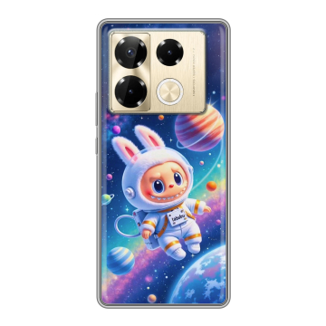 Силиконовый чехол на Infinix Note 40 Pro 4G с принтом Labubu Лабубу