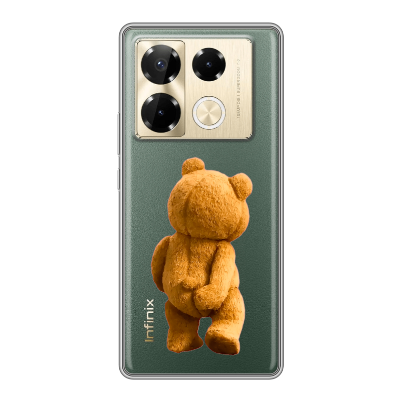 Силиконовый чехол на Infinix Note 40 Pro 4G с принтом Медведь Силиконовый чехол на Infinix Note 40 Pro 4G с принтом Медведь