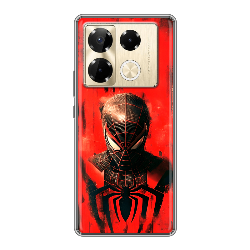 Силиконовый чехол на Infinix Note 40 Pro 4G с принтом человек паук spiderman Силиконовый чехол на Infinix Note 40 Pro 4G с принтом человек паук spiderman
