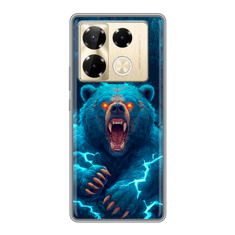 Силиконовый чехол на Infinix Note 40 Pro 4G с принтом Медведь Силиконовый чехол на Infinix Note 40 Pro 4G с принтом Медведь
