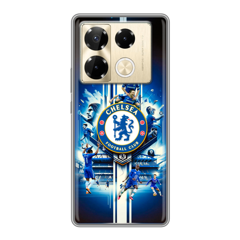 Силиконовый чехол на Infinix Note 40 Pro 4G с принтом Chelsea Челси Силиконовый чехол на Infinix Note 40 Pro 4G с принтом Chelsea Челси