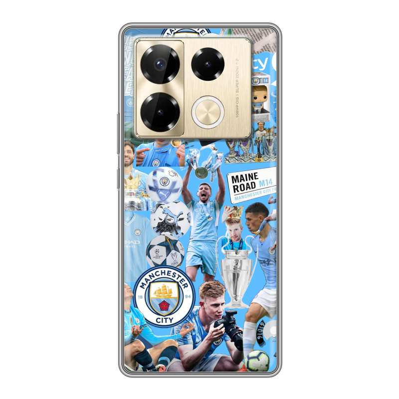 Силиконовый чехол на Infinix Note 40 Pro 4G с принтом Man City Манчестер Сити Силиконовый чехол на Infinix Note 40 Pro 4G с принтом Man City Манчестер Сити