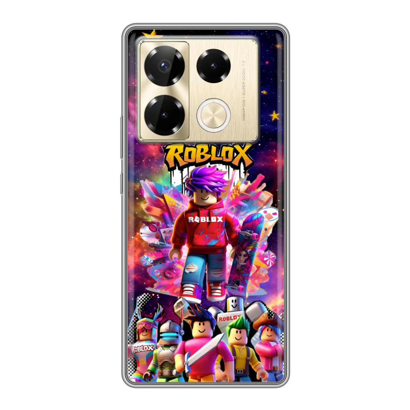 Силиконовый чехол на Infinix Note 40 Pro 4G с принтом Roblox Роблокс Силиконовый чехол на Infinix Note 40 Pro 4G с принтом Roblox Роблокс