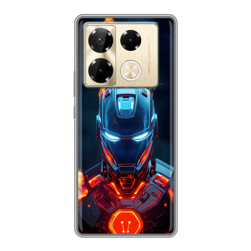 Силиконовый чехол на Infinix Note 40 Pro 4G с принтом IronMan Железный человек Силиконовый чехол на Infinix Note 40 Pro 4G с принтом IronMan Железный человек