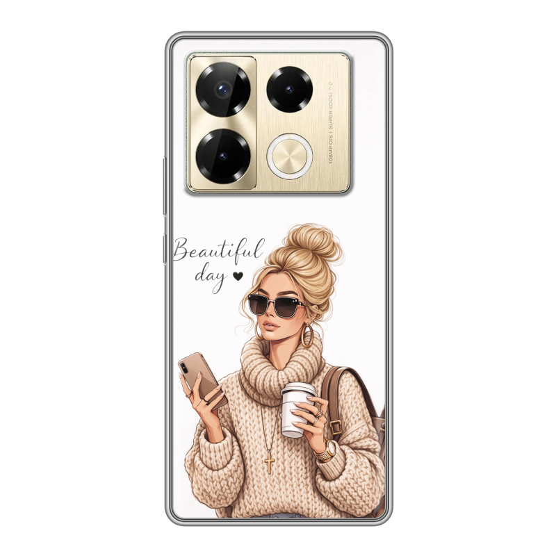 Силиконовый чехол на Infinix Note 40 Pro 4G с принтом женский Силиконовый чехол на Infinix Note 40 Pro 4G с принтом женский