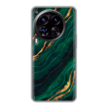 Силиконовый чехол на Tecno Camon 30 Premier 5G с принтом Мрамор зеленое золото Силиконовый чехол на Tecno Camon 30 Premier 5G с принтом Мрамор зеленое золото