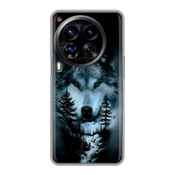 Силиконовый чехол на Tecno Camon 30 Premier 5G с принтом Лесной волк Силиконовый чехол на Tecno Camon 30 Premier 5G с принтом Лесной волк