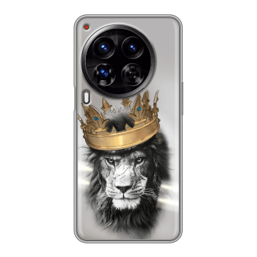 Силиконовый чехол на Tecno Camon 30 Premier 5G с принтом Лев с короной Силиконовый чехол на Tecno Camon 30 Premier 5G с принтом Лев с короной