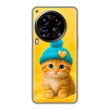 Силиконовый чехол на Tecno Camon 30 Premier 5G с принтом Котенок в шапке