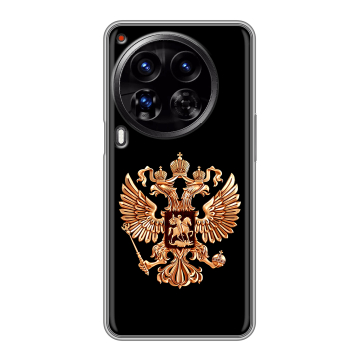 Силиконовый чехол на Tecno Camon 30 Premier 5G с принтом Герб России золотой