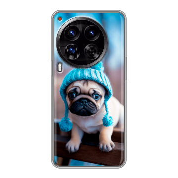 Силиконовый чехол на Tecno Camon 30 Premier 5G с принтом Мопс в шапке