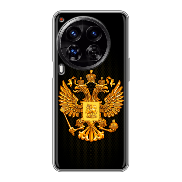 Силиконовый чехол на Tecno Camon 30 Premier 5G с принтом Герб России желтый Силиконовый чехол на Tecno Camon 30 Premier 5G с принтом Герб России желтый
