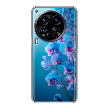 Силиконовый чехол на Tecno Camon 30 Premier 5G с принтом голубые орхидеи