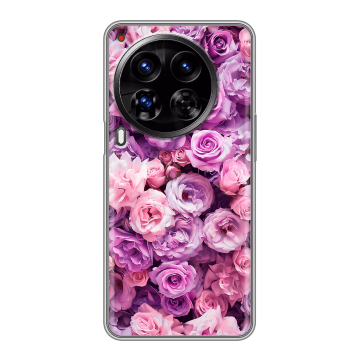 Силиконовый чехол на Tecno Camon 30 Premier 5G с принтом лавандовые розы Силиконовый чехол на Tecno Camon 30 Premier 5G с принтом лавандовые розы