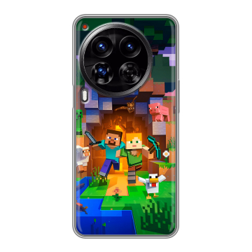 Силиконовый чехол на Tecno Camon 30 Premier 5G с принтом Майнкрафт Minecraft