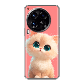 Силиконовый чехол на Tecno Camon 30 Premier 5G с принтом Розовый котенок Силиконовый чехол на Tecno Camon 30 Premier 5G с принтом Розовый котенок