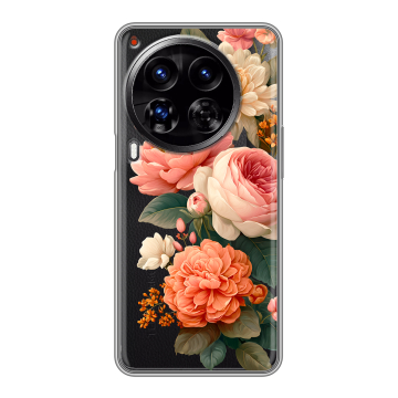Силиконовый чехол на Tecno Camon 30 Premier 5G с принтом цветы Силиконовый чехол на Tecno Camon 30 Premier 5G с принтом цветы