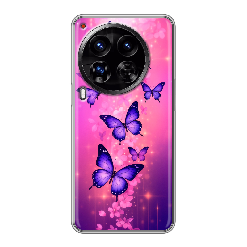 Силиконовый чехол на Tecno Camon 30 Premier 5G с принтом Бабочки Силиконовый чехол на Tecno Camon 30 Premier 5G с принтом Бабочки
