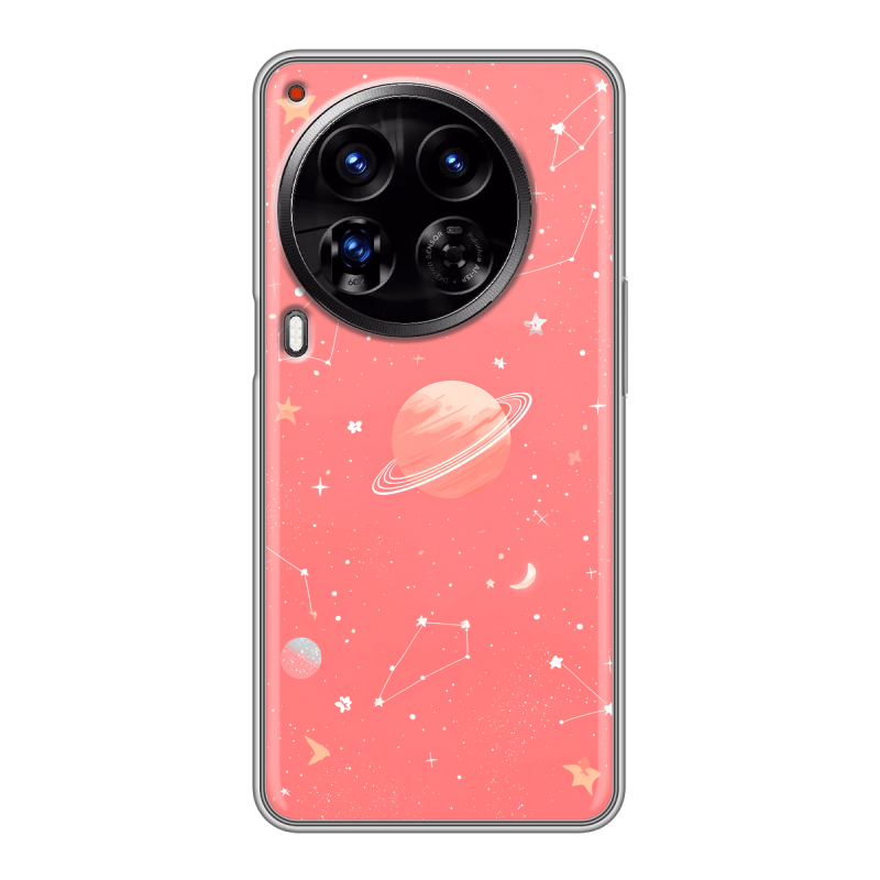 Силиконовый чехол на Tecno Camon 30 Premier 5G с принтом Розовый космос Силиконовый чехол на Tecno Camon 30 Premier 5G с принтом Розовый космос