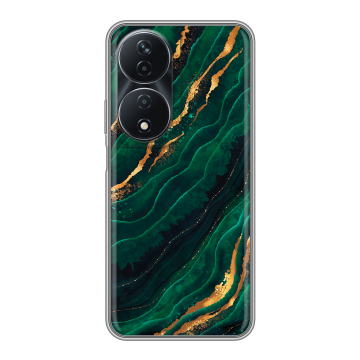 Силиконовый чехол на Honor 90 Smart с принтом Мрамор зеленое золото Силиконовый чехол на Honor 90 Smart с принтом Мрамор зеленое золото