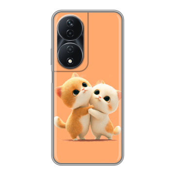 Силиконовый чехол на Honor 90 Smart с принтом Милые котики Силиконовый чехол на Honor 90 Smart с принтом Милые котики
