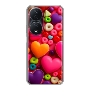 Силиконовый чехол на Honor 90 Smart с принтом Сердечки Силиконовый чехол на Honor 90 Smart с принтом Сердечки