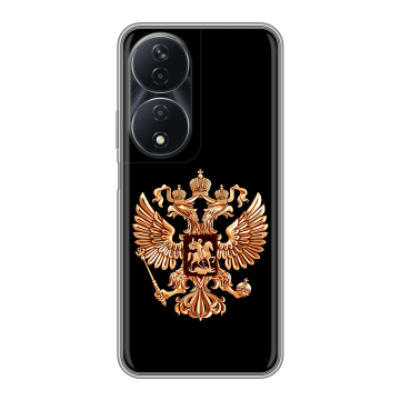 Силиконовый чехол на Honor 90 Smart с принтом Герб России золотой
