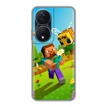 Силиконовый чехол на Honor 90 Smart с принтом Майнкрафт Minecraft Силиконовый чехол на Honor 90 Smart с принтом Майнкрафт Minecraft