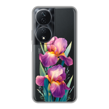 Силиконовый чехол на Honor 90 Smart с принтом Цветы орхидеи Силиконовый чехол на Honor 90 Smart с принтом Цветы орхидеи